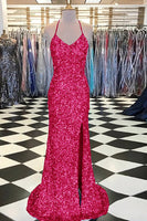 Load image into Gallery viewer, Royal Blue Sequin Mermaid Formal Dress