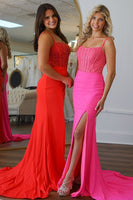 Load image into Gallery viewer, Sparkly Royal Blue Beaded Long Formal Dress with Slit
