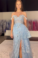 Load image into Gallery viewer, Black Tulle Long Mermaid Corset Formal Dress with Sequins