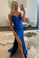 Load image into Gallery viewer, Sparkly Royal Blue Mermaid Long Formal Dress with Beading