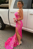Load image into Gallery viewer, Sky Blue Sequins Strapless Long Formal Dress