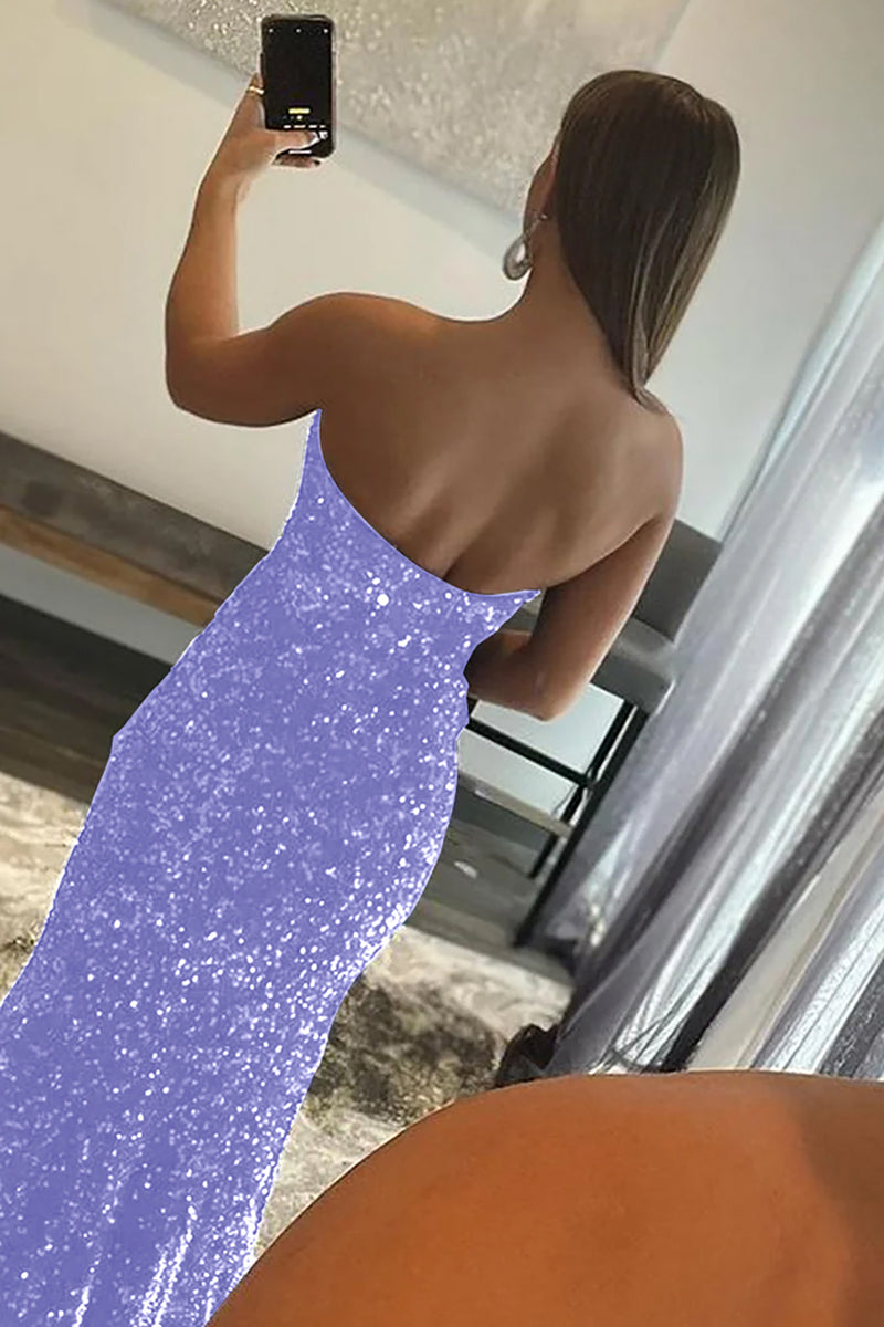 Load image into Gallery viewer, Mermaid Royal Blue Sequin Formal Dress