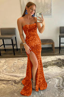 Load image into Gallery viewer, Mermaid Royal Blue Sequin Formal Dress