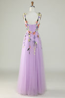 Load image into Gallery viewer, Green Spaghetti Straps Long Formal Dress With 3D Flowers