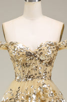 Load image into Gallery viewer, Pink Off The Shoulder Tiered Formal Dress