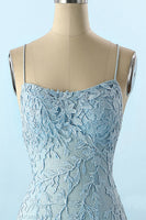 Load image into Gallery viewer, Blue Spaghetti Straps Backless Formal Dress