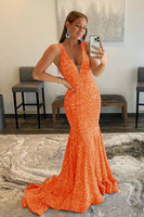 Load image into Gallery viewer, Blue Sequins Mermaid Formal Dress