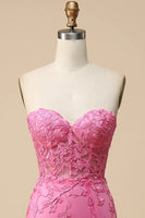Load image into Gallery viewer, Sweetheart Light Blue Corset Long Lace Formal Dress with Slit
