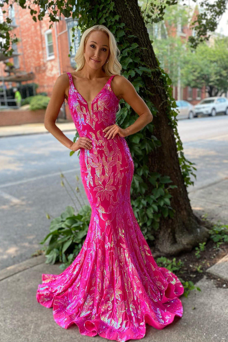 Sparkly Orange Mermaid Strapless Lace Up Long Sequin Party Dress with Slit