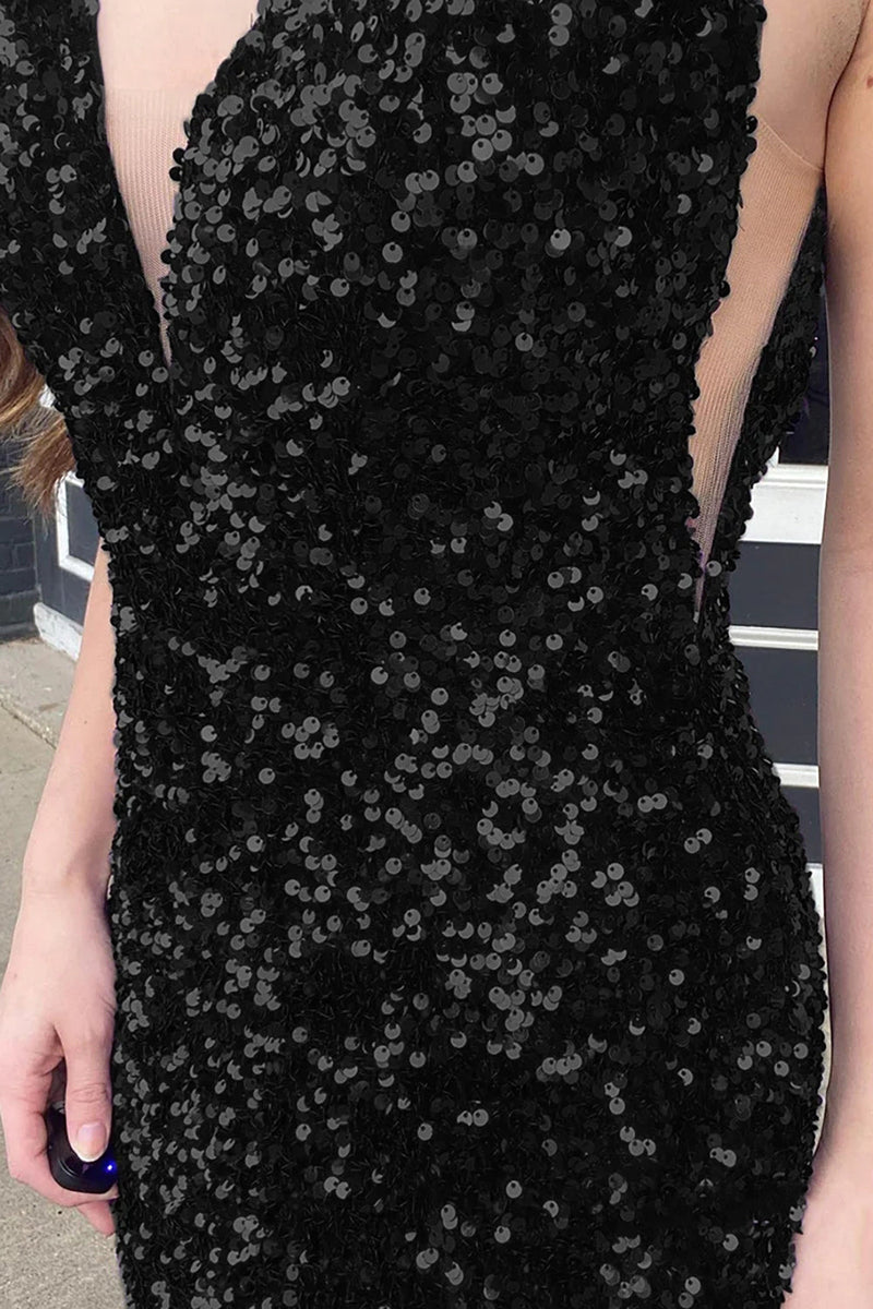 Load image into Gallery viewer, Blue Sequins Mermaid Formal Dress