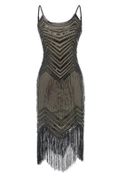 Load image into Gallery viewer, Black Red Spaghetti Straps 1920s Dress