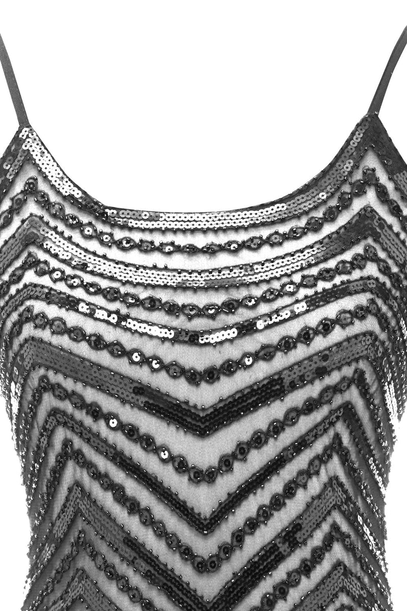 Load image into Gallery viewer, Fringed Vintage 1920s Sequin Dress