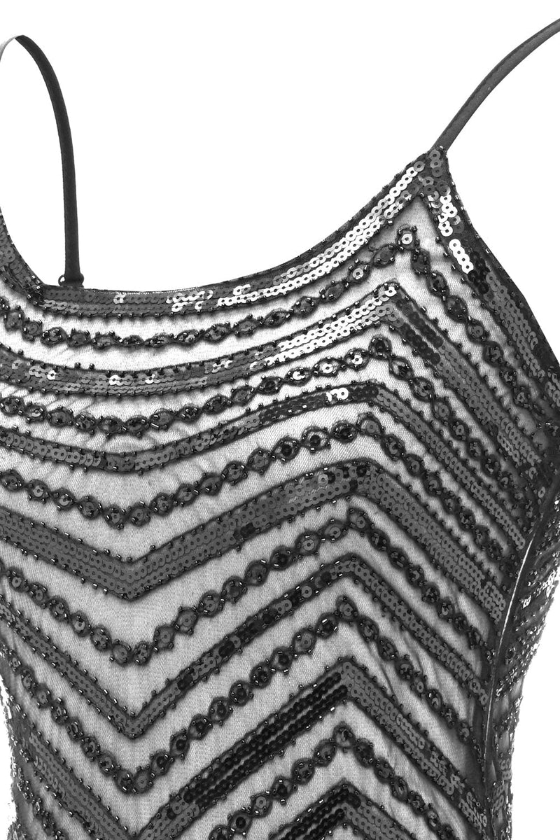 Load image into Gallery viewer, Fringed Vintage 1920s Sequin Dress