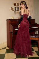 Load image into Gallery viewer, Sequins V-neck Long 1920s Dress