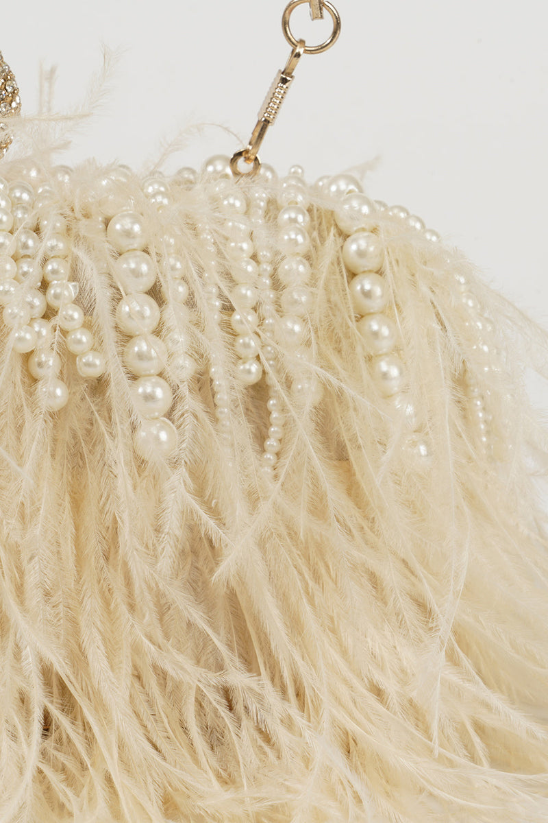 Load image into Gallery viewer, Vintage Ostrich Feather Blush Evening Bag