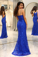 Load image into Gallery viewer, Royal Blue Mermaid Long Appliqued Formal Dress