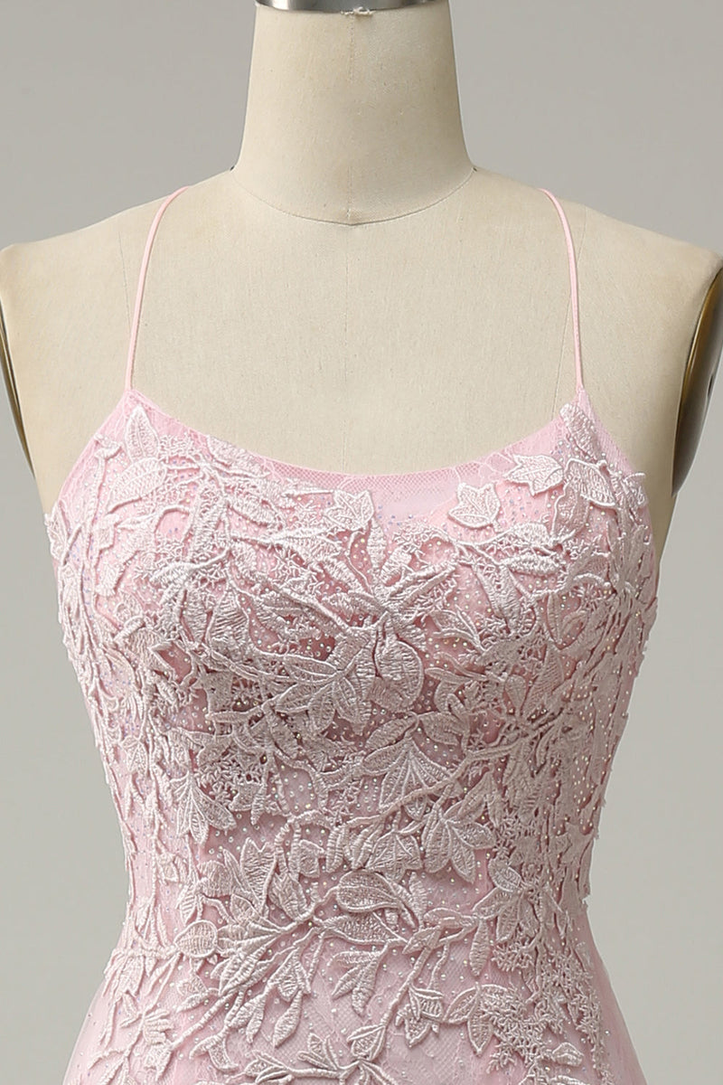 Load image into Gallery viewer, Pink Mermaid Long Formal Dress with Appliques