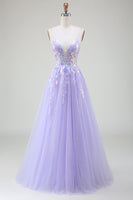 Load image into Gallery viewer, A-Line Purple Formal Dress with Sequins