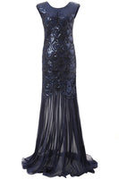 Load image into Gallery viewer, Black&Gold 1920s Sequined Flapper Dress