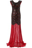 Load image into Gallery viewer, Black&Gold 1920s Sequined Flapper Dress
