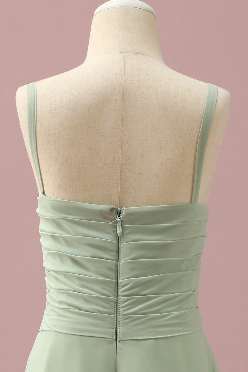 Load image into Gallery viewer, Sage Straps Chiffon Junior Bridesmaid Dress