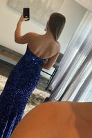 Load image into Gallery viewer, Mermaid Royal Blue Sequin Formal Dress