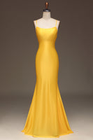 Load image into Gallery viewer, Simple Royal Blue Satin Mermaid Long Formal Dress