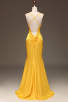 Load image into Gallery viewer, Simple Royal Blue Satin Mermaid Long Formal Dress