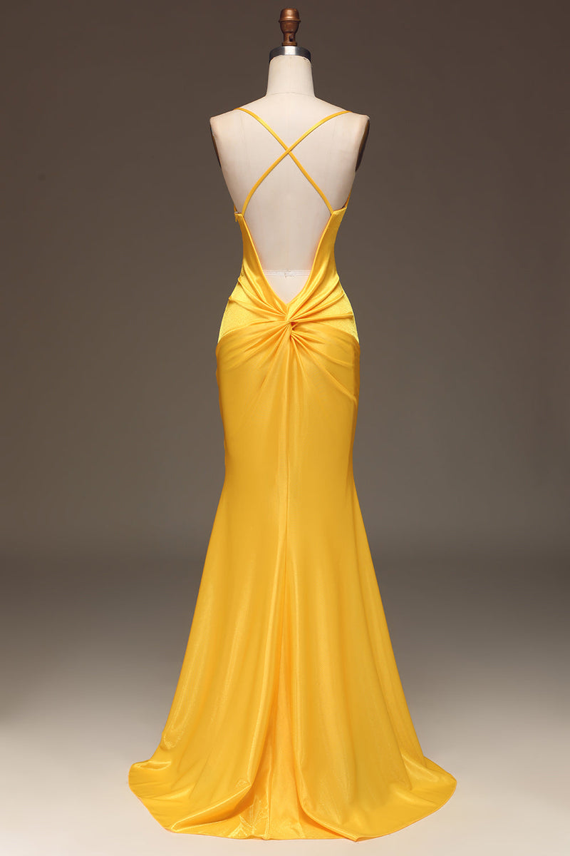 Load image into Gallery viewer, Simple Royal Blue Satin Mermaid Long Formal Dress