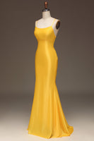 Load image into Gallery viewer, Simple Royal Blue Satin Mermaid Long Formal Dress