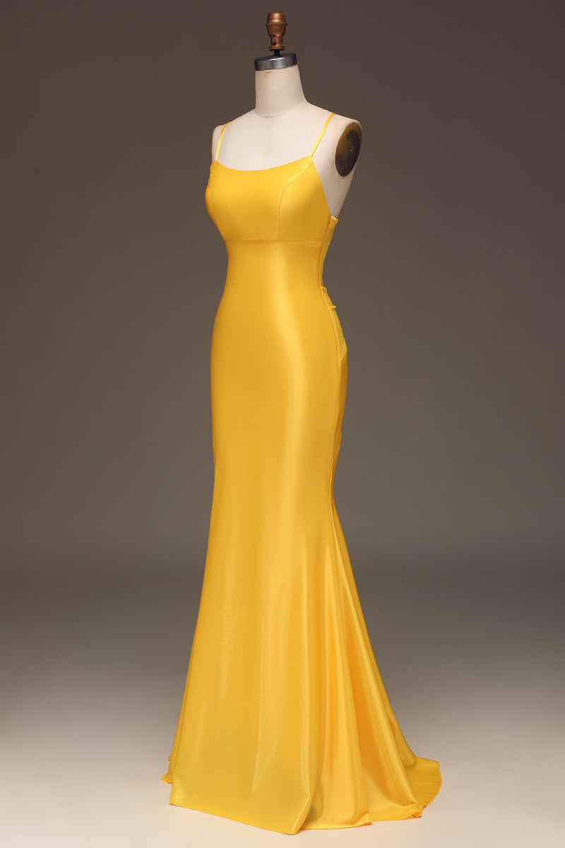 Load image into Gallery viewer, Simple Royal Blue Satin Mermaid Long Formal Dress