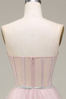 Load image into Gallery viewer, Tulle Sweetheart Light Pink Formal Dress with Corset