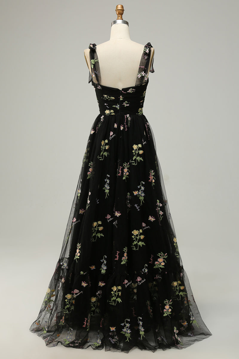Load image into Gallery viewer, Green Long Formal Dress With Embroidery
