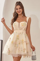 Load image into Gallery viewer, Cute A Line Sweetheart Grey Blue Short Formal Dress with Embroidery