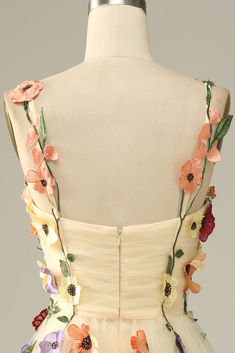 Load image into Gallery viewer, Purple Spaghetti Straps Long Formal Dress With 3D Flowers
