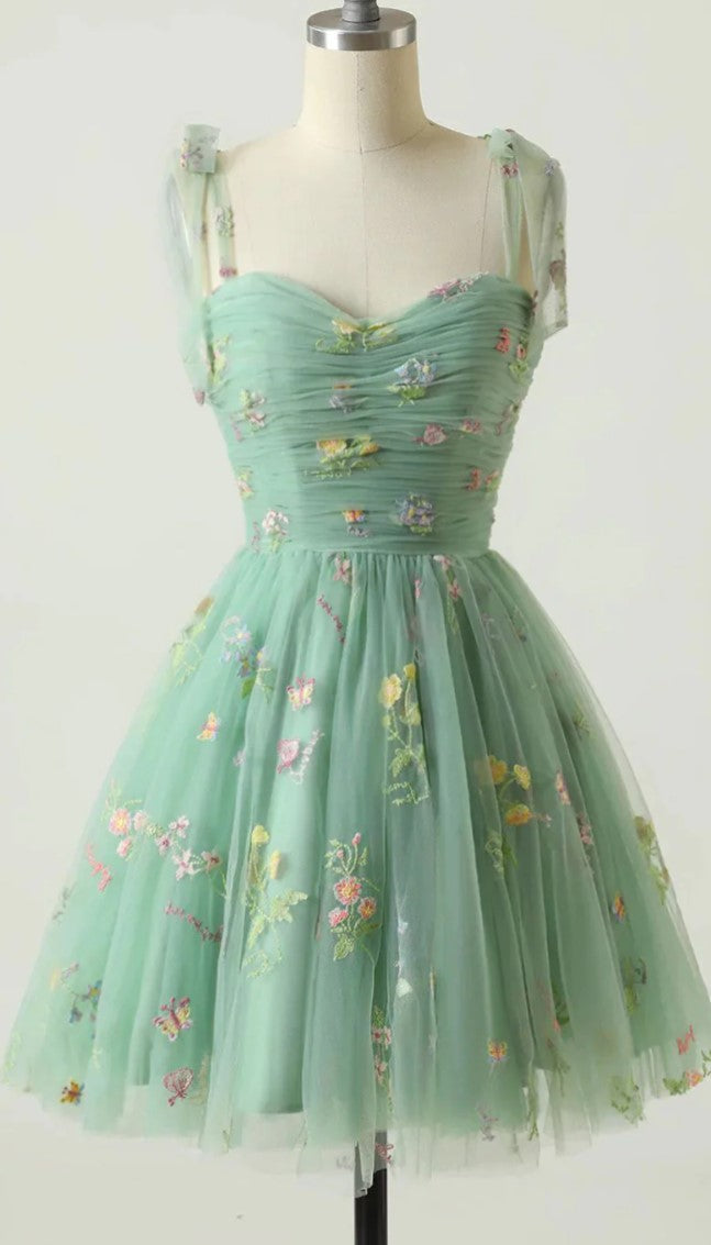Load image into Gallery viewer, Blue A Line Spaghetti Straps Short Formal Dress