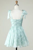 Load image into Gallery viewer, Blue A Line Spaghetti Straps Short Formal Dress