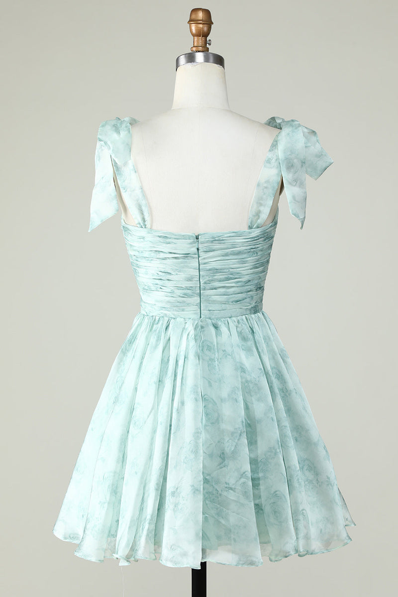 Load image into Gallery viewer, Blue A Line Spaghetti Straps Short Formal Dress