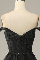 Load image into Gallery viewer, Lilac Off The Shoulder Tiered Formal Dress
