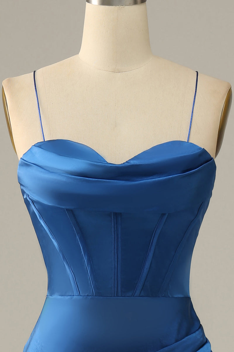 Load image into Gallery viewer, Royal Blue Spaghetti Straps Mermaid Formal Dress