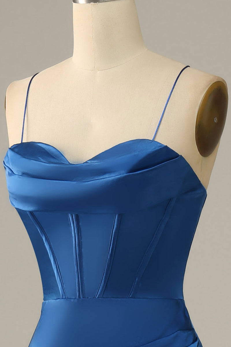Load image into Gallery viewer, Royal Blue Spaghetti Straps Mermaid Formal Dress