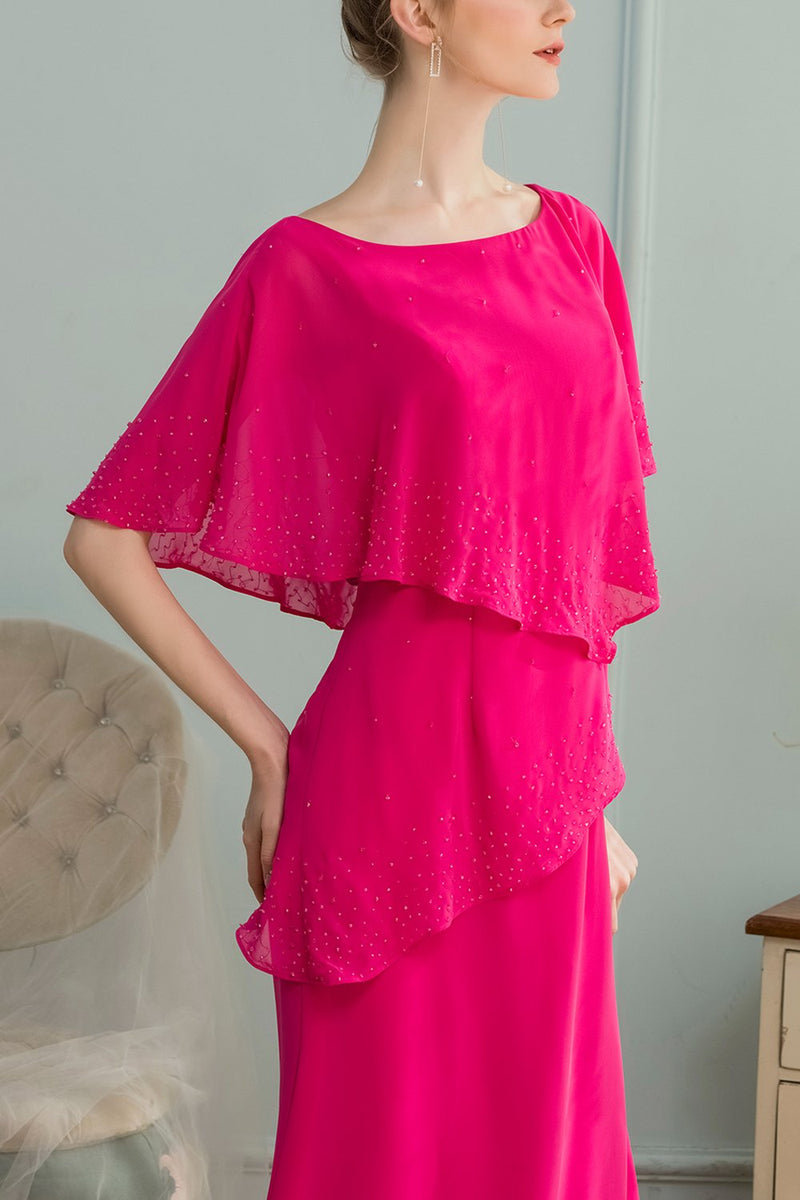 Load image into Gallery viewer, A-line Long Chiffon Mother Of The Bride Dress with Beading