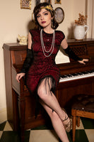 Load image into Gallery viewer, Gatsby Glitter Fringe 1920s Dress with Tassel