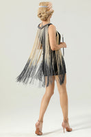 Load image into Gallery viewer, Round Neck Black Fringed 1920's Dress