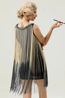 Load image into Gallery viewer, Round Neck Black Fringed 1920's Dress
