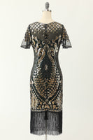 Load image into Gallery viewer, Green Sequin 1920s Dress