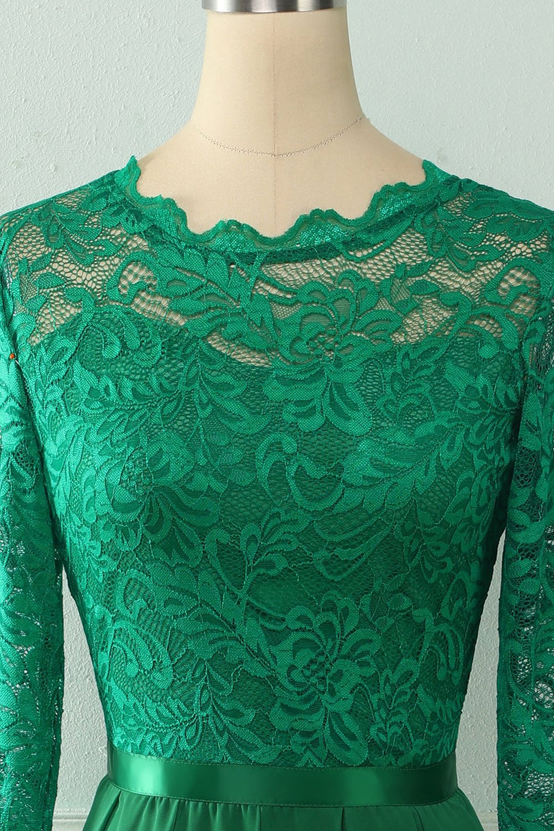 Gorgeous Lace Mother of the Bride Tea Length Green Sheath Half Sleeve Cocktail Party Dresses cc22