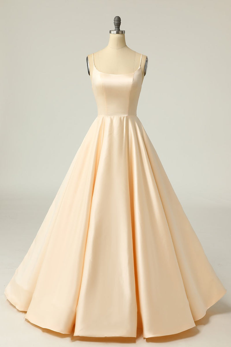 Load image into Gallery viewer, Royal Blue Backless Satin Formal Dress