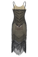 Load image into Gallery viewer, Black Red Spaghetti Straps 1920s Dress
