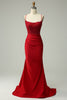 Load image into Gallery viewer, Dark Green Spaghetti Straps Mermaid Long Formal Dress with Appliques